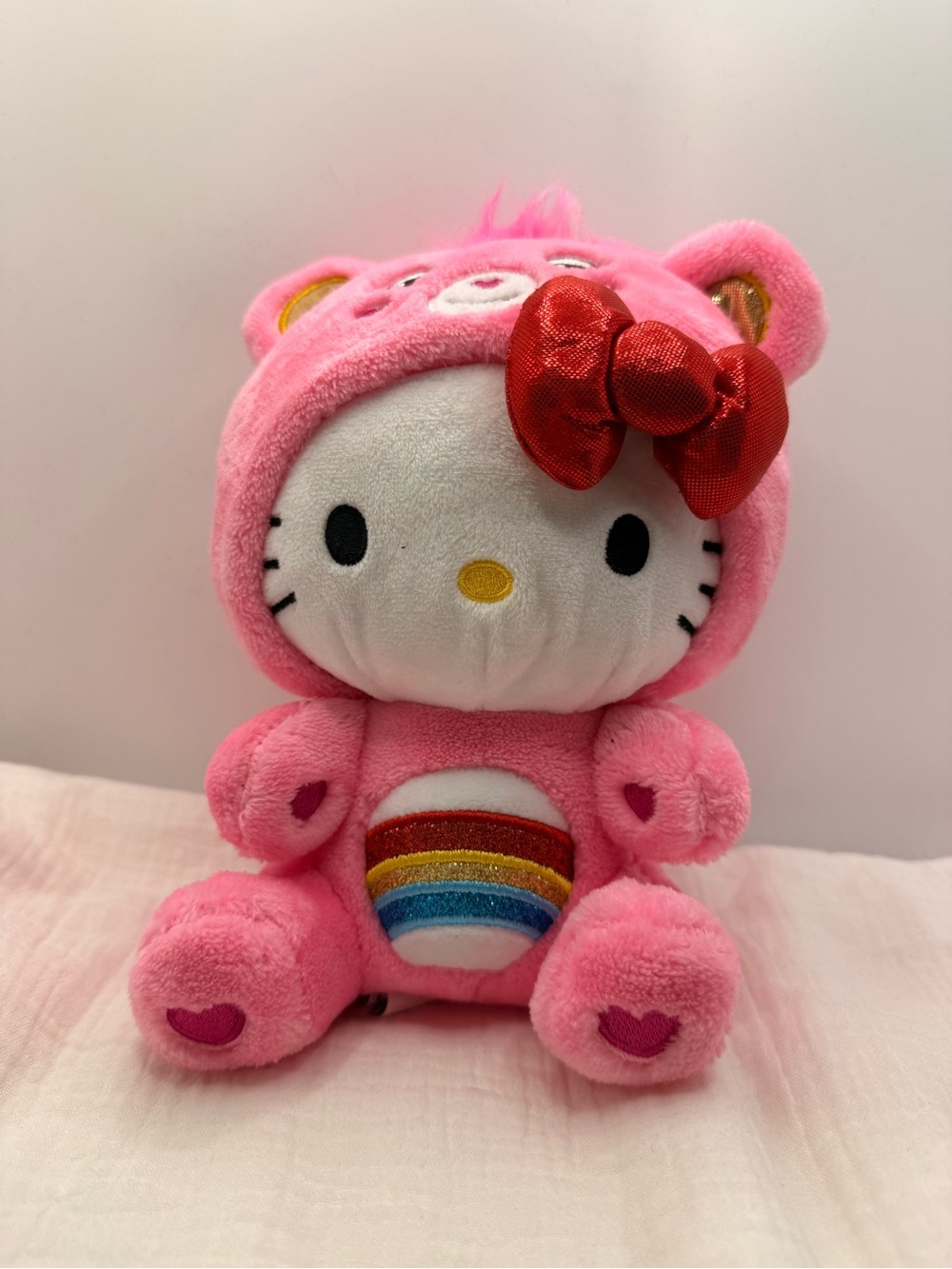 Hello Kitty Loves Cheer Bear 8” Collectible Care Bears Plush